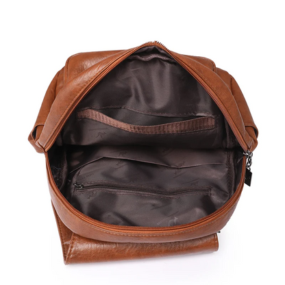 Brown Soft Leather Backpack for Women - Fashionable Leather Bag - skyjackerz