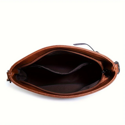 Brown Women's Leather Shoulder Bag Set - Two-Piece Handbag - skyjackerz
