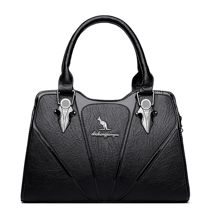 Black Luxury Leather Tote Bag for Women - Designer Crossbody - skyjackerz