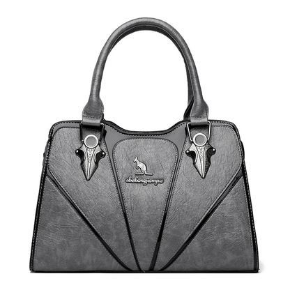Grey Luxury Leather Tote Bag for Women - Designer Crossbody - skyjackerz