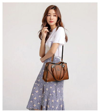 Brown Luxury Leather Tote Bag for Women - Designer Crossbody - skyjackerz