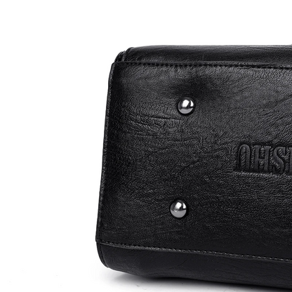 Black Luxury Leather Tote Bag for Women - Designer Crossbody - skyjackerz