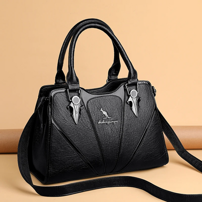 Black Luxury Leather Tote Bag for Women - Designer Crossbody - skyjackerz
