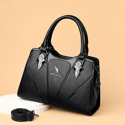 Black Luxury Leather Tote Bag for Women - Designer Crossbody - skyjackerz