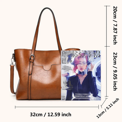 Brown Vintage Leather Tote Bag - Women's Leather Handbag - skyjackerz