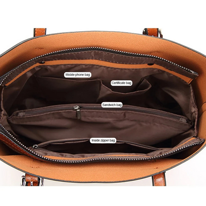 Brown Vintage Leather Tote Bag - Women's Leather Handbag - skyjackerz