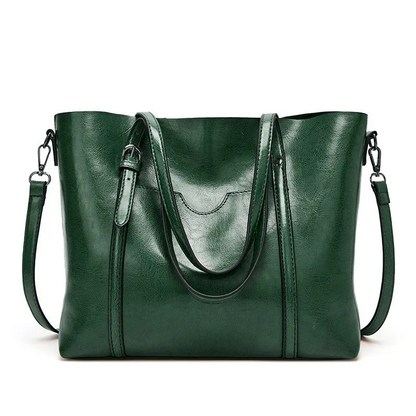 Green Vintage Leather Tote Bag - Women's Leather Handbag - skyjackerz