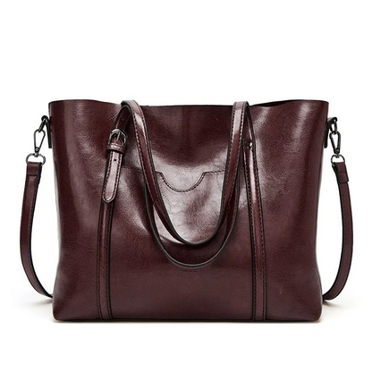 Black Vintage Leather Tote Bag - Women's Leather Handbag - skyjackerz