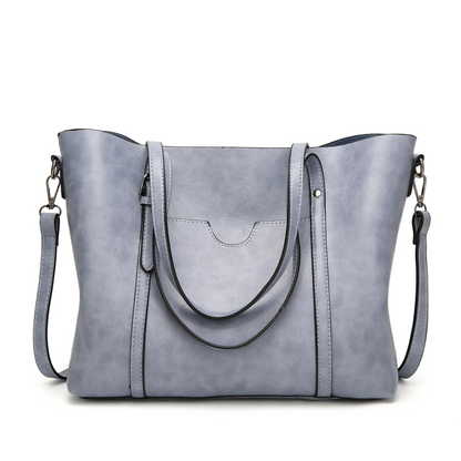 Light Blue Vintage Leather Tote Bag - Women's Leather Handbag - skyjackerz