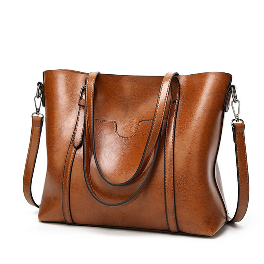 Brown Vintage Leather Tote Bag - Women's Leather Handbag - skyjackerz