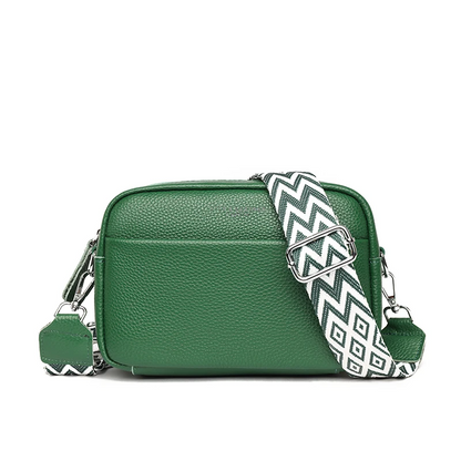 Black Women's Genuine Leather Crossbody Purse - Modern Chic Design - skyjackerz