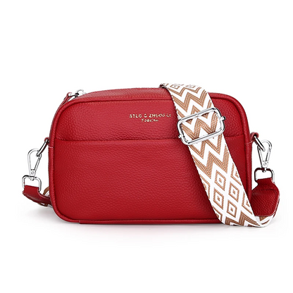 Red Women's Genuine Leather Crossbody Purse - Modern Chic Design - skyjackerz