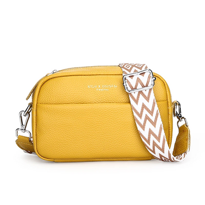 Yellow Women's Genuine Leather Crossbody Purse - Modern Chic Design - skyjackerz