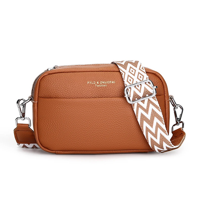 Light Brown Women's Genuine Leather Crossbody Purse - Modern Chic Design - skyjackerz