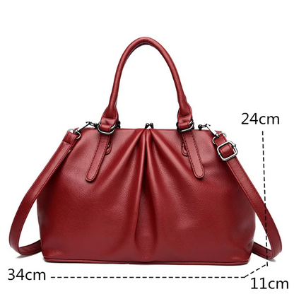 Black Fashionable Leather Shoulder Bag for Women - Soft Leather Handbag - skyjackerz