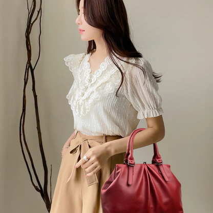 Black Fashionable Leather Shoulder Bag for Women - Soft Leather Handbag - skyjackerz
