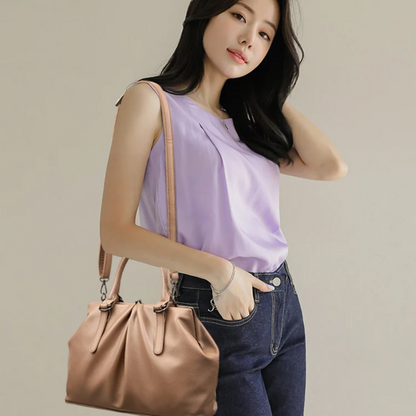 Black Fashionable Leather Shoulder Bag for Women - Soft Leather Handbag - skyjackerz