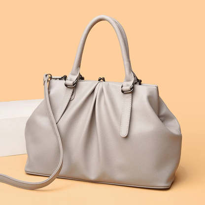 Grey Fashionable Leather Shoulder Bag for Women - Soft Leather Handbag - skyjackerz
