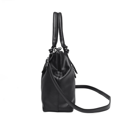Black Fashionable Leather Shoulder Bag for Women - Soft Leather Handbag - skyjackerz