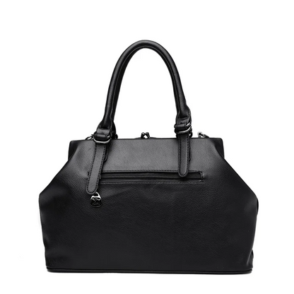Black Fashionable Leather Shoulder Bag for Women - Soft Leather Handbag - skyjackerz