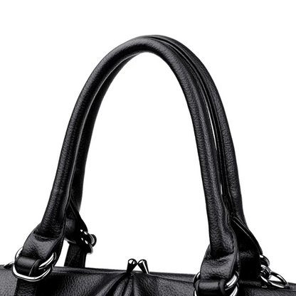 Black Fashionable Leather Shoulder Bag for Women - Soft Leather Handbag - skyjackerz