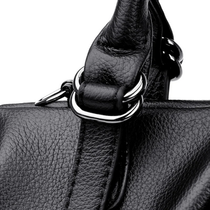 Black Fashionable Leather Shoulder Bag for Women - Soft Leather Handbag - skyjackerz