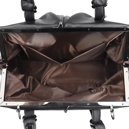Black Fashionable Leather Shoulder Bag for Women - Soft Leather Handbag - skyjackerz