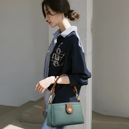 Gray Women's Leather Crossbody Purse - Luxury Shoulder Bag - skyjackerz