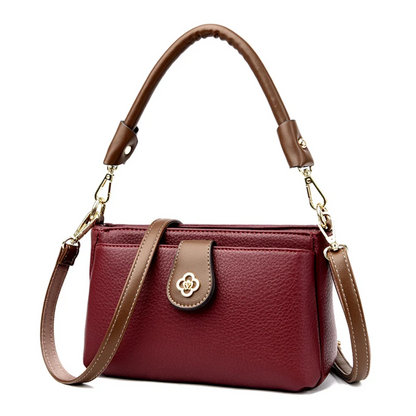 Black Women's Leather Crossbody Purse - Luxury Shoulder Bag - skyjackerz