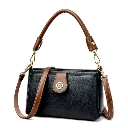 Black Women's Leather Crossbody Purse - Luxury Shoulder Bag - skyjackerz