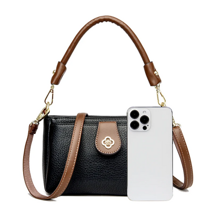 Black Women's Leather Crossbody Purse - Luxury Shoulder Bag - skyjackerz