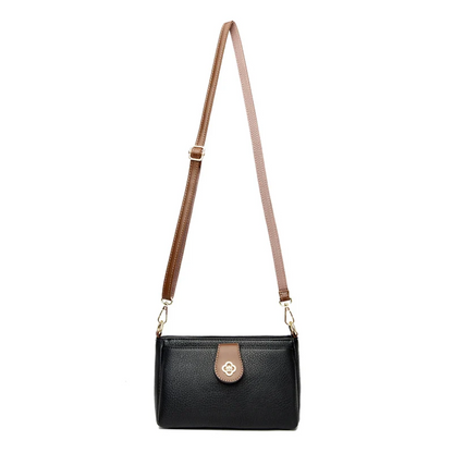 Black Women's Leather Crossbody Purse - Luxury Shoulder Bag - skyjackerz
