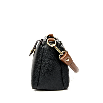 Black Women's Leather Crossbody Purse - Luxury Shoulder Bag - skyjackerz