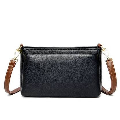 Black Women's Leather Crossbody Purse - Luxury Shoulder Bag - skyjackerz