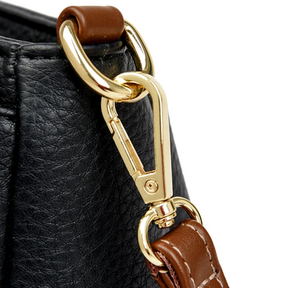 Black Women's Leather Crossbody Purse - Luxury Shoulder Bag - skyjackerz