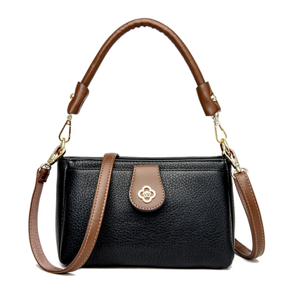Black Women's Leather Crossbody Purse - Luxury Shoulder Bag - skyjackerz