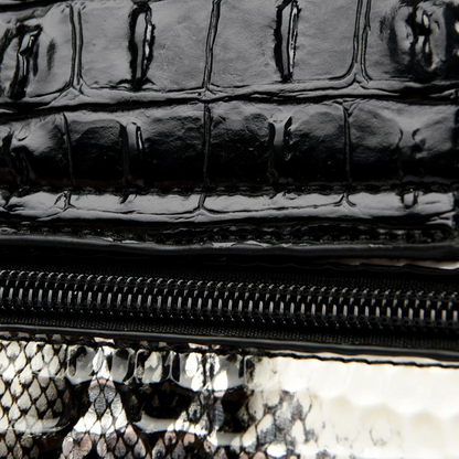 Beige Women's Luxury Crocodile Pattern Leather Shoulder Bag - skyjackerz