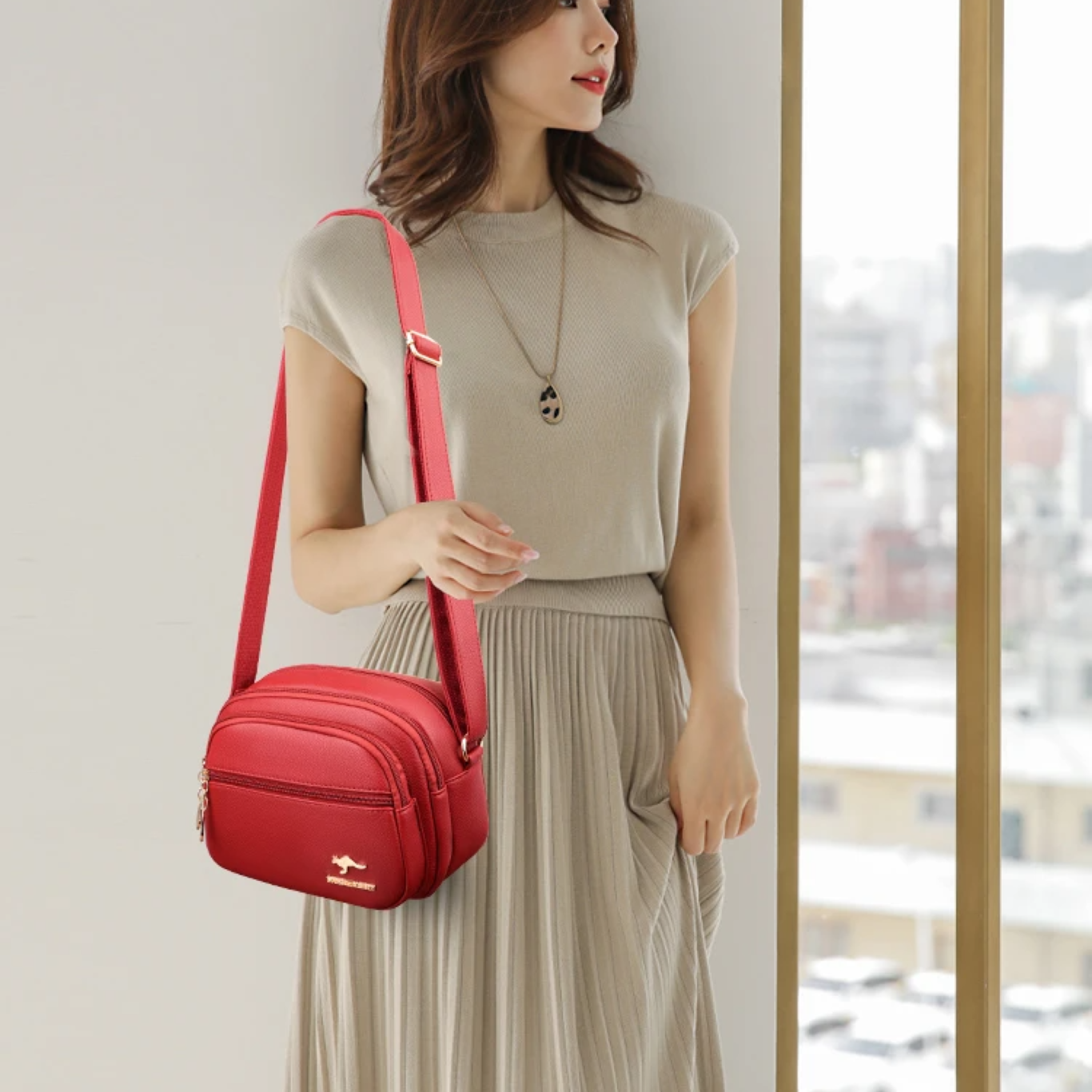 Women's Soft Leather Shoulder Bag - Soft Leather Handbag