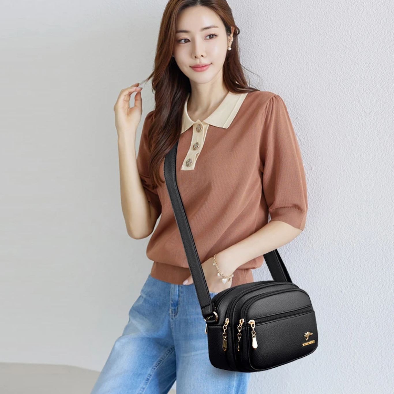 Women's Soft Leather Shoulder Bag - Soft Leather Handbag