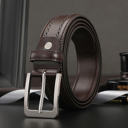 Black / 85 cm Classic Men's Genuine Leather Belt - skyjackerz