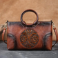 VintageBloom Leather Shoulder Bag