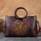 VintageBloom Leather Shoulder Bag