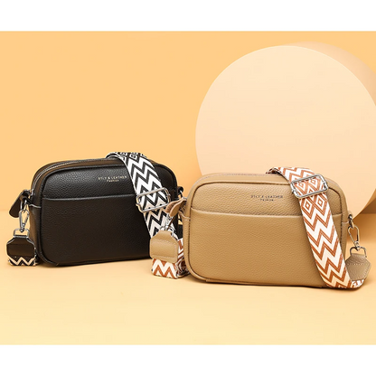 Black Women's Genuine Leather Crossbody Purse - Modern Chic Design - skyjackerz