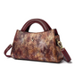 Gold Women's Leather Handbag - Crocodile Pattern Shoulder Bag - skyjackerz