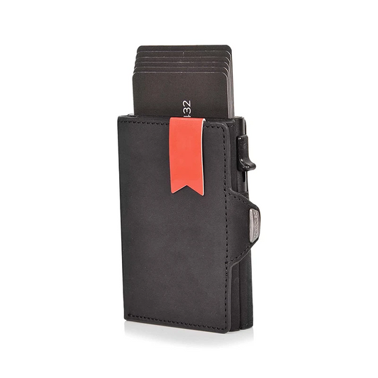 Black QuickFlip Leather Card Wallet - skyjackerz