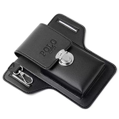 Black / B VersaPouch Men's Belt Wallet - skyjackerz