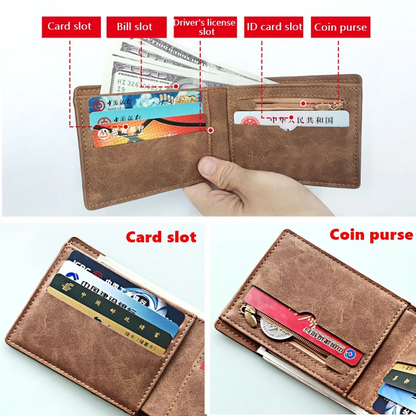 Brown SlimGuard Men's PU Leather Wallet - skyjackerz