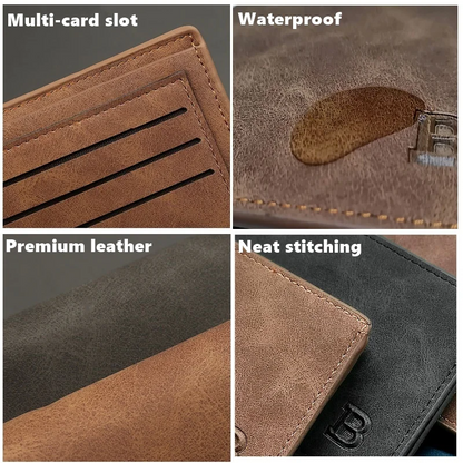 Brown SlimGuard Men's PU Leather Wallet - skyjackerz