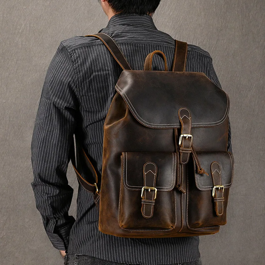 RusticRidge Leather Backpack