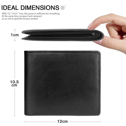 Black EliteGuard Men's Leather Wallet - skyjackerz